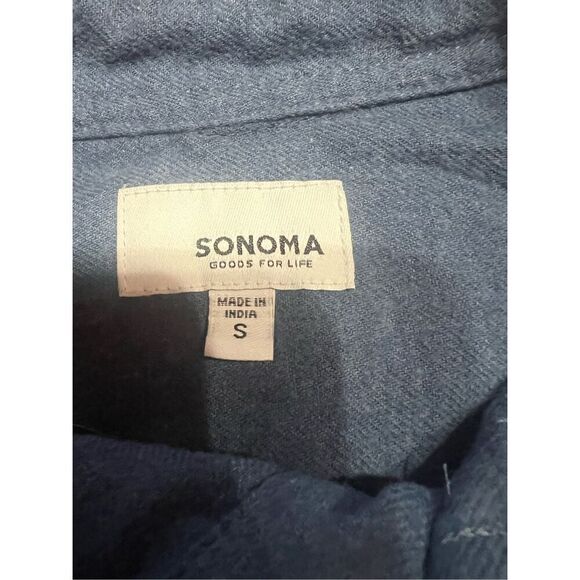 Sonoma Men’s Supersoft Flannel Shirt Sz S indigo NWT - Picture 3 of 8